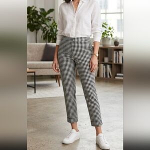 Ann Taylor Cotton black and white gingham pants sz 8